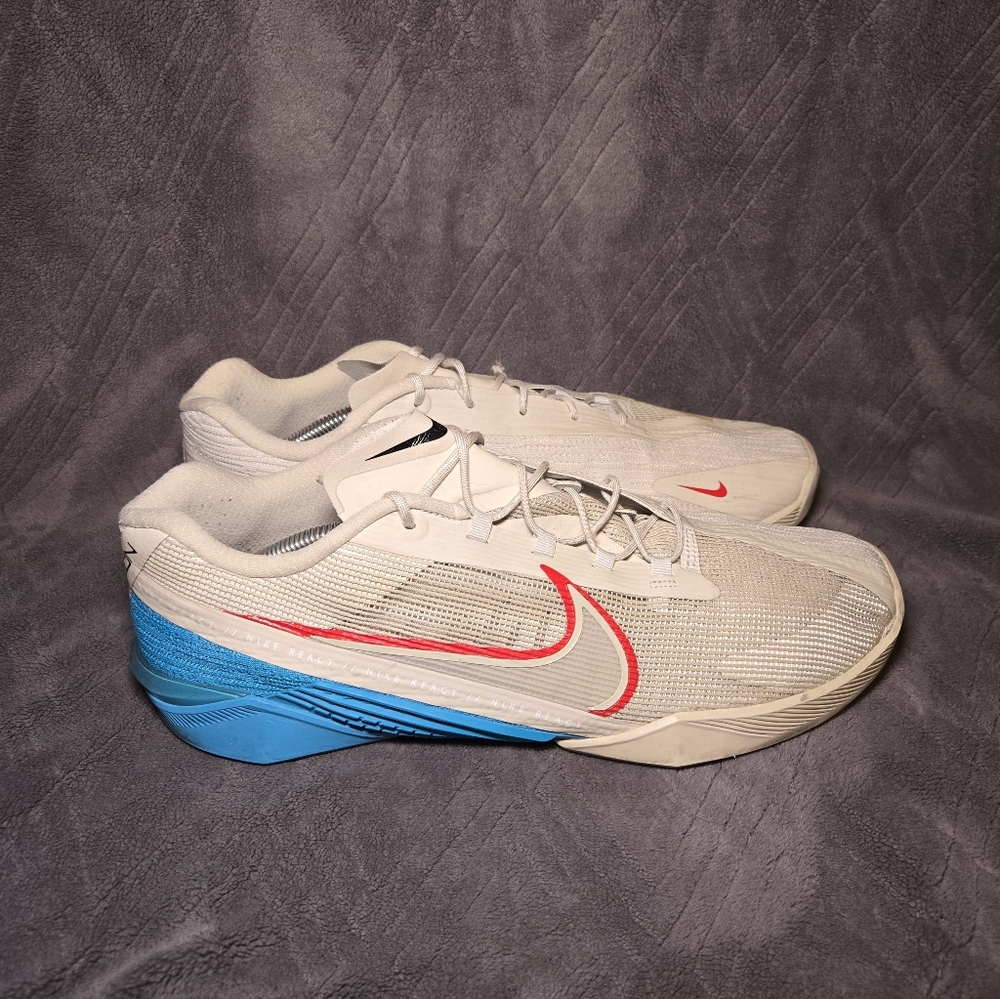 Nike React Metcon Turbo Light Bone Blue Fury Training Shoes Mens Sz 13 Sneakers.